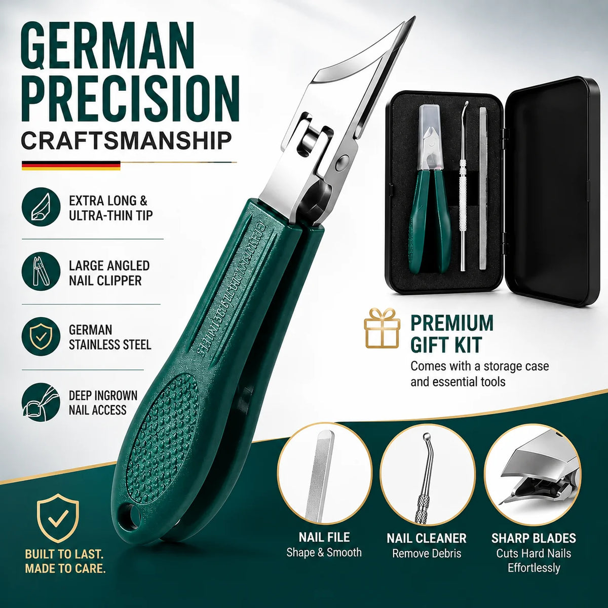 Nail Clipper Set for Thick Toenails | Premium 3-Piece Grooming Kit ✂️🛡️